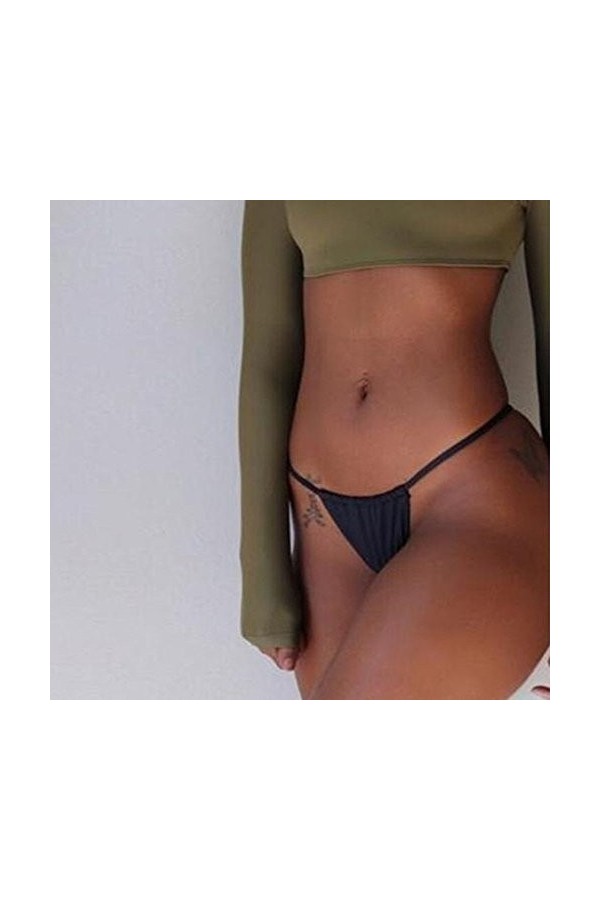 QWUVEDS Culottes pour Femmes Culottes sous-vêtements Lingerie Culottes Strings G-String Lingerie Sexy Ensemble Cuir