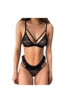 MODSGUE Ensemble de lingerie sexy 2 pièces soutien-gorge et culotte sexy Cosplay Nuisette Dentelle Lingerie Mode Bralette, No