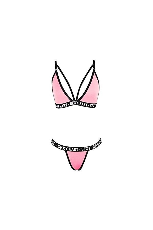 Luckywaqng Sexy Une pièce Lingerie Pyjamas Night Culotte et Set Sous-vêtements Femmes Soutien-gorge Sleepsilon Sexy Sous-vête