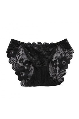 Culotte sans Entrejambe pour Femme Culotte en Dentelle Respirante pour Femme Sexy Creux Taille Basse Culotte en Coton Entreja