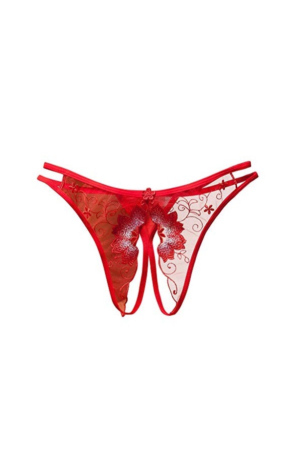 Pack De Culottes pour Femme Sexy Pantalons Femmes Thong Dentelle Culottes Thong sous-vêtements Briefs Dames Slip Transparent 