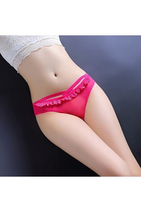 Culottes Sexy pour Femmes Femmes Sexy Dentelle Slips évider Culotte Crochet à Lacets Culotte Tongs G String Lingerie sous-vêt