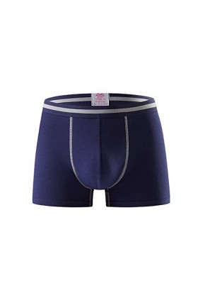 Beokeuioe Short rétro pour homme - Sous-vêtement respirant - En coton doux - Sous-vêtements stretch - Culotte basique, Bleu A