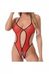 Costume Cosplay Sexy Femme 1 pièce dos en maille body dos à lacets transparent nuisette Teddy nuisette à lacets Lingerie de p
