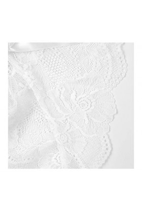 PAIDAXING Sous-vêtements pour femme - Culottes pour femme - Dentelle au crochet - Culotte sexy ajourée en dentelle et soie - 