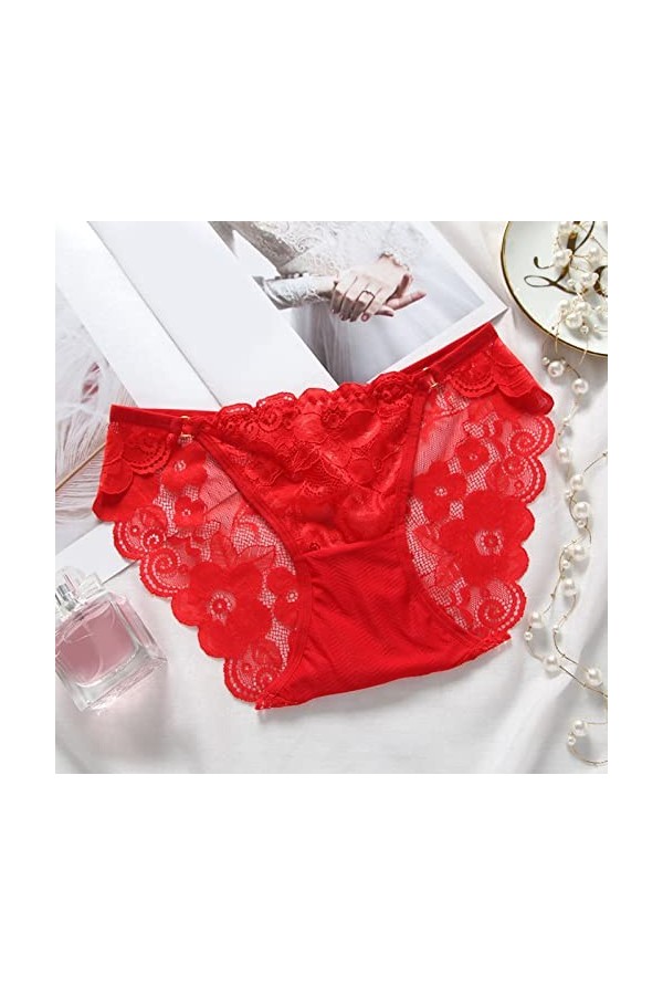 Culotte sans Entrejambe pour Femme Culotte en Dentelle Respirante pour Femme Sexy Creux Taille Basse Culotte en Coton Entreja