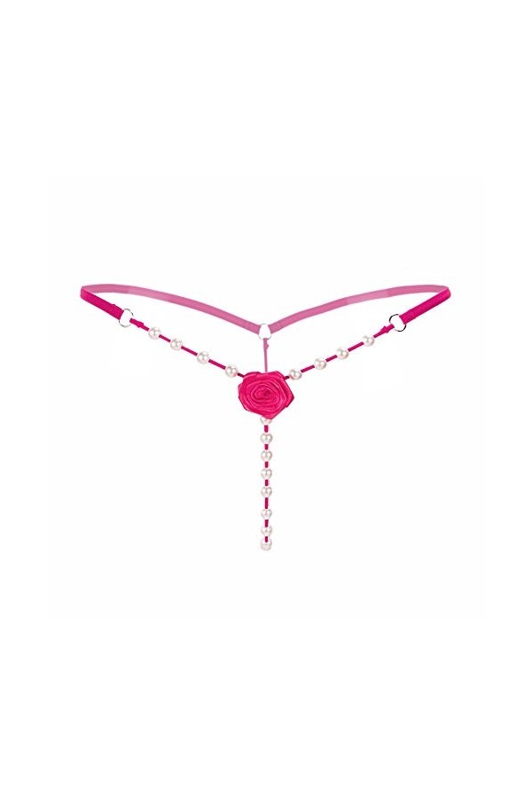 Générique Burned-Crotch Dentelle Thong V String sous-vêtements Culottes Ouvertes Dames Sexy Tenue Sexy pour Hot Pink, One Si