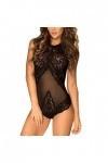 Ghemdilmn Lingerie sexy dos nu en dentelle pour femme, Noir , M