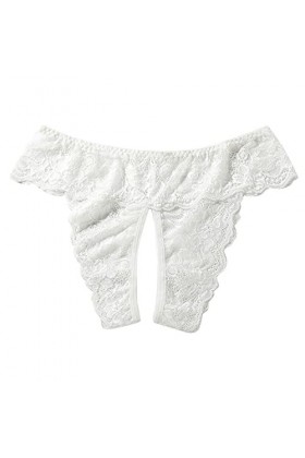 Culotte en Dentelle Sexy pour Femmes String Taille Basse sous-vêtements en Coton découpe Dentelle Bikini Body Rouge Adulte