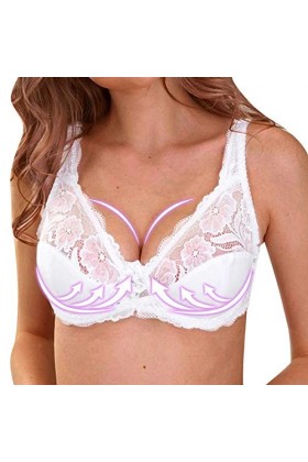HANXIULIN Soutien-gorge sans coutures en dentelle - En coton - Sans rembourrage - Semi-rembourré - Bretelles spaghetti - Resp