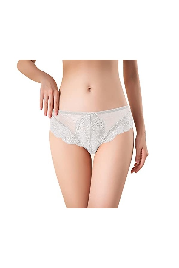 PANPANY Culottes pour Femme Slips Dentelle Panties Sexy Confortables Tanga sans Couture Culottes Taille Basse sous Vetements 