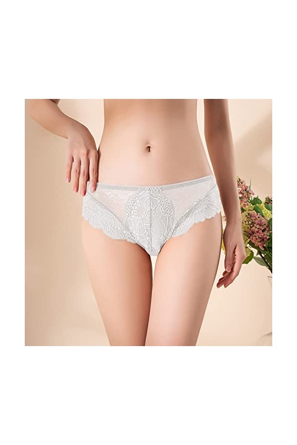 PANPANY Culottes pour Femme Slips Dentelle Panties Sexy Confortables Tanga sans Couture Culottes Taille Basse sous Vetements 