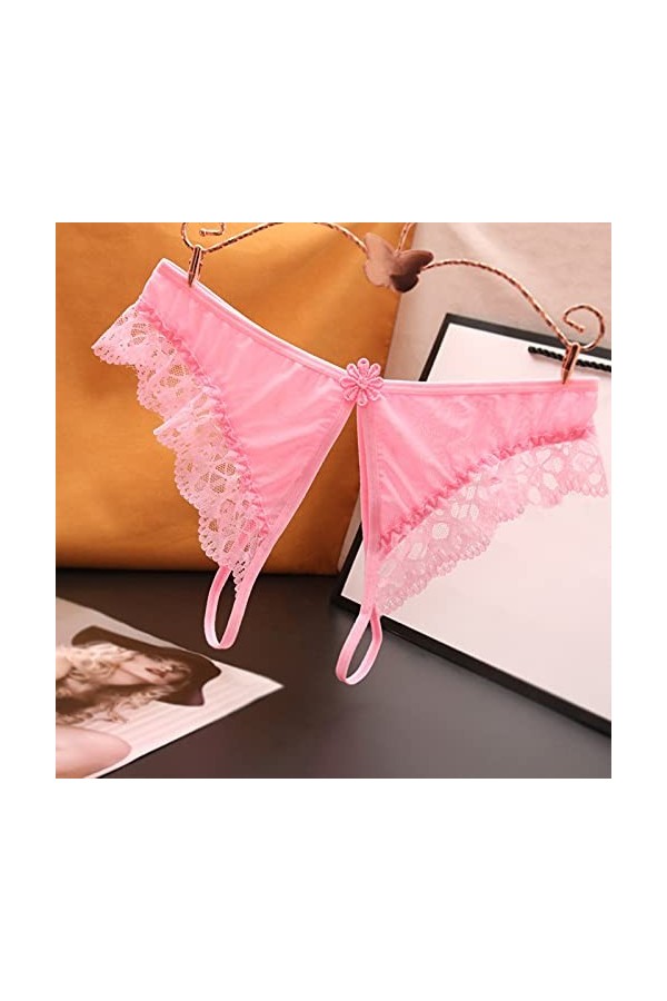 Femmes Culottes Sexy Culotte sous-vêtements Ouverture Entrejambe Dentelle Taille Basse Culotte Femmes Sexy Culottes dentraîn