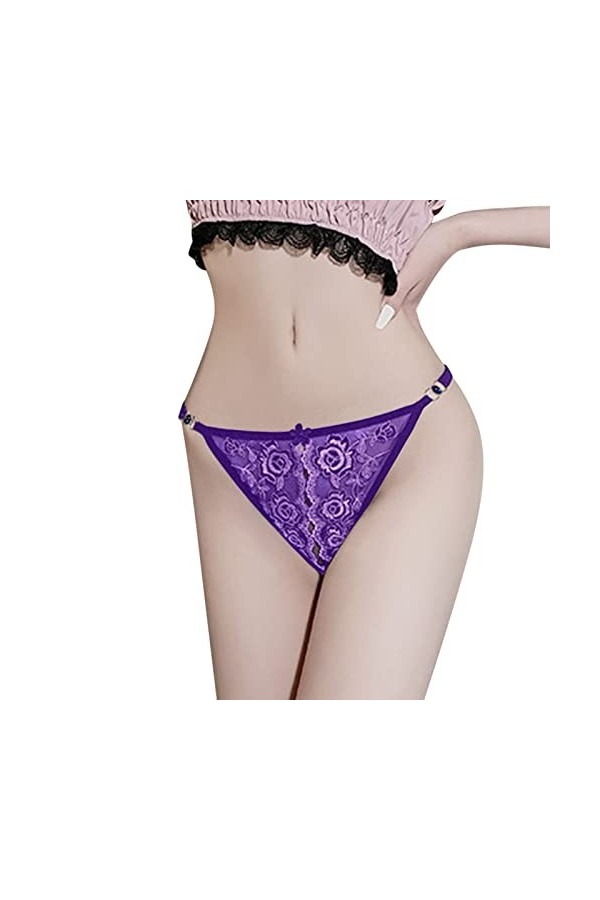 Culottes De Lingerie pour Femmes Culotte Jacquard Femme Sexy Ouvert Entrejambe Belle Butt Réglable T Pantalon Culotte de mari