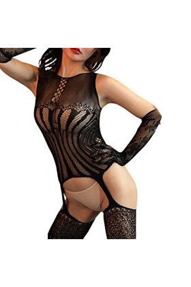 Générique Clubwear en Maille Transparente pour Femmes Lingerie Sexy Trois Points Passion Bas Serrés Tearable Sexy Net Ensembl