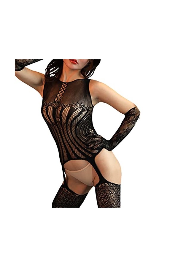 Deshabillé Body Combinaison Col V Profond Lingerie Lingerie Sexy Trois Points Passion Bas Serrés Tearable Sexy Net Ensemble d