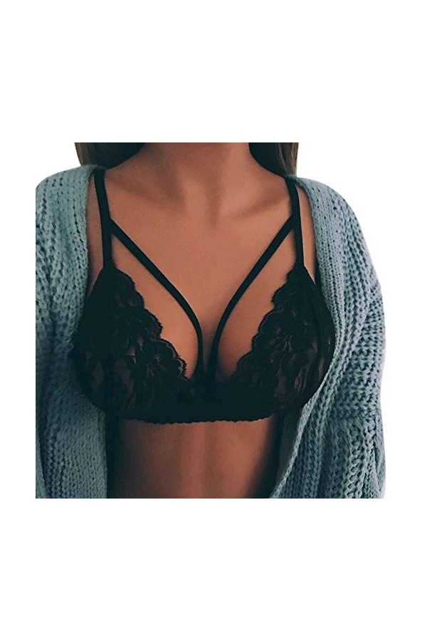 BOTCAM Harnais élastique soutien-gorge cage bustier soutien-gorge bretelles femmes soutien-gorge évider séduisante lingerie N