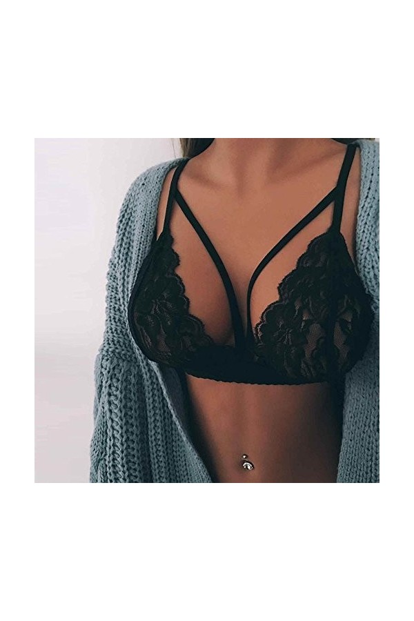 BOTCAM Harnais élastique soutien-gorge cage bustier soutien-gorge bretelles femmes soutien-gorge évider séduisante lingerie N