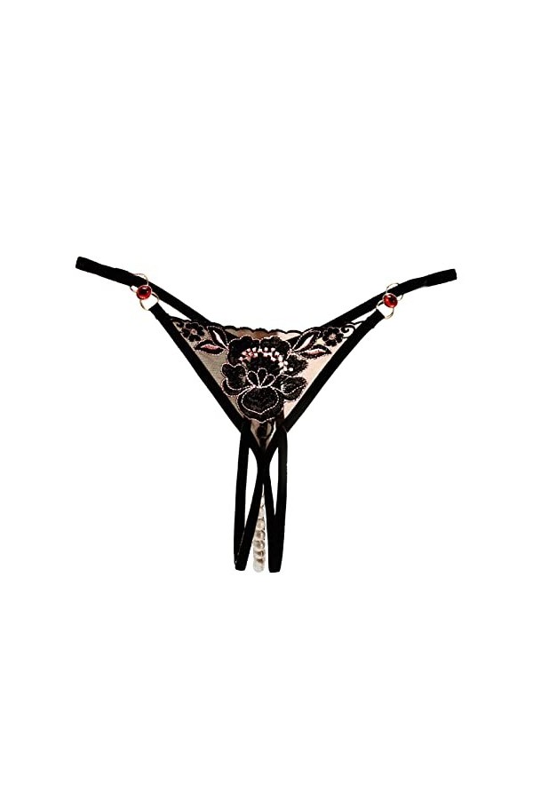 Costume de fête du Nouvel An pour femme - Slip sexy en dentelle ajourée - Culotte en crochet à lacets - String - Sous-vêtemen