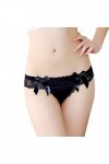 Culotte en coton sans couture pour femme - Culotte sexy en dentelle ajourée au crochet - String en G - Culotte en nylon avec 