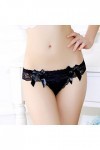 Culotte en coton sans couture pour femme - Culotte sexy en dentelle ajourée au crochet - String en G - Culotte en nylon avec 