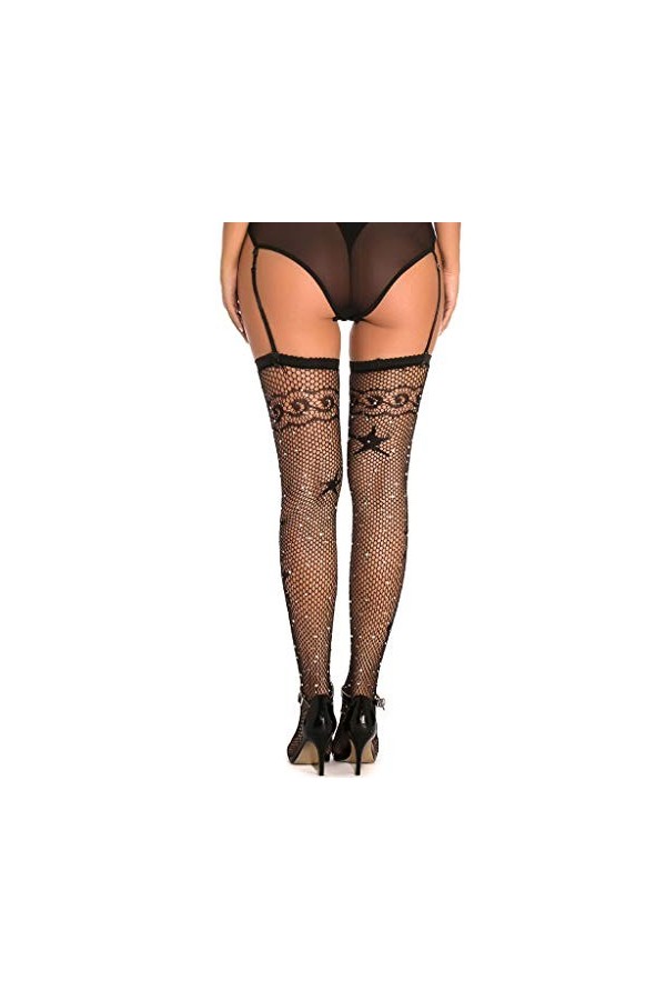 LDZYXY Femmes Sexy Filet de pêche Doux Collants Lingerie Collants en Dentelle Sexy Transparent Lingerie erothique Sexy Hot Ou