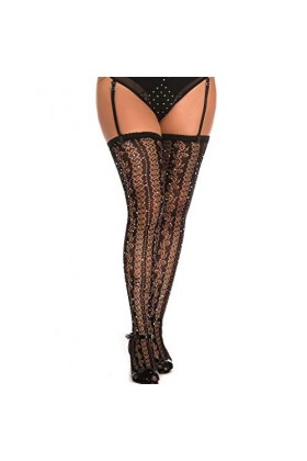 LDZYXY Femmes Sexy Filet de pêche Doux Collants Lingerie Collants en Dentelle Sexy Transparent