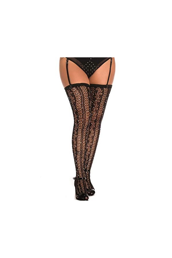 LDZYXY Femmes Sexy Filet de pêche Doux Collants Lingerie Collants en Dentelle Sexy Transparent