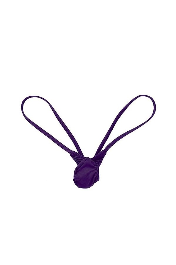 Junhasgood Mini Robe Sexy Hot Thong G-String Mens Low Briefs sous-vêtements Lingerie Compatible with Machine À Laver Purple,