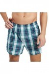 Pyjama Shorts Homme Pyjama Plaid Casual Ménage Home Shorts Pantalons Sous-vêtements Peignoir Homme Coton Bio, bleu, XL
