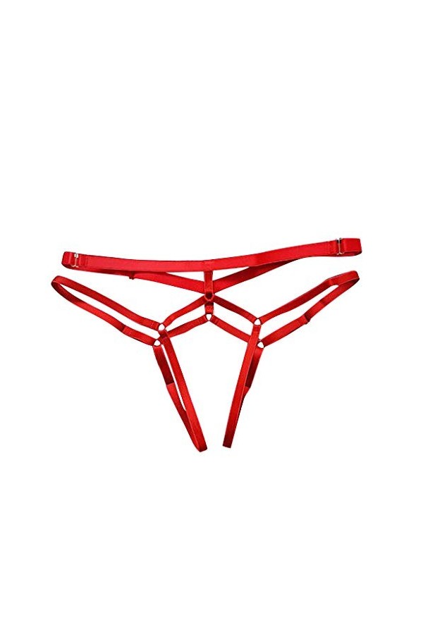 Femmes Sexy Strappy String Taille Basse T-Back G-String Culotte Échelle Découpe Lingeries Respirant Bikini Culotte Sous-vêtem