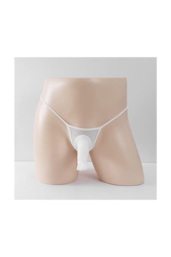 Générique Hommes Simple Grenadine Personnalité Mode Casual Sexy Mini String Bouche Ouverte sous-Vêtements T Pantalon Dessous 