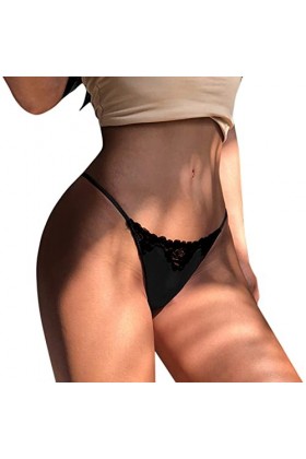 Aoklidil Culotte sexy confortable pour femme - Motif sexy - Sous-vêtements - Rouge, 1 - Noir., M