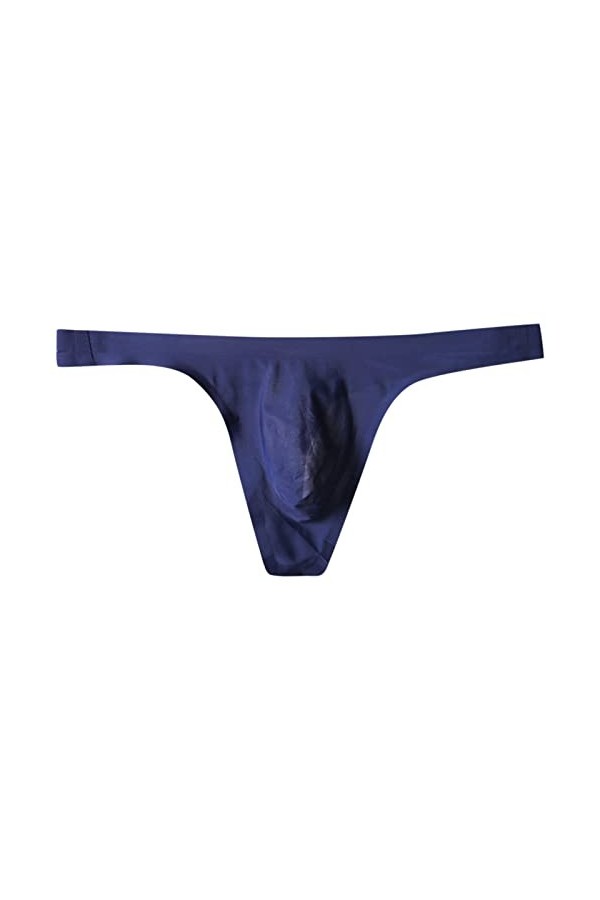 Sous-vêtements en satin pour homme - Solides - Sexy - Culotte sexy - Culotte pour homme - String - S L - Noël, bleu, L