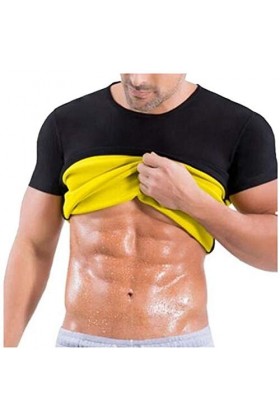 Gsheocm Shapewear Femme Manches Courtes Fitness Soudure, Gilet de Sport Moulage Haut pour Hommes Corsage Pantalon Ventre, Noi