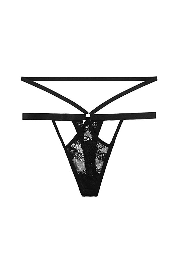 LIBELLEFLY Sexy Dentelle G String pour Femme Double Ceinture Taille Basse Culotte Femme Sous-vêtements Femme Lingerie Femme S