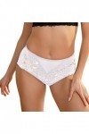 Générique Femmes Maille Arc brodé Dentelle Transparent String Sexy sous-vêtements Dos Pansement évider Culotte String Sexe Sl