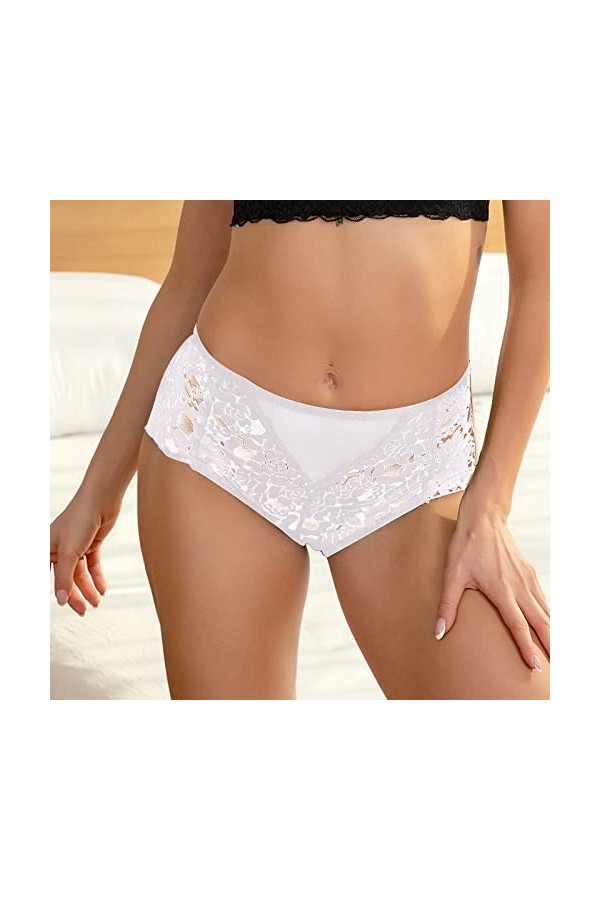 Générique Femmes Maille Arc brodé Dentelle Transparent String Sexy sous-vêtements Dos Pansement évider Culotte String Sexe Sl