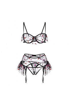 2024 Nouveau Lingerie de Dentelle avec Fibre de jarretière Polyester pour Porter des Femmes Quotidiennes Lingerie Grande Tail