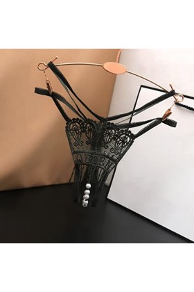 Femmes Culottes Plus La Taille Femmes Sexy Gland Maille Perle Slips évider Culotte Crochet à Lacets Culotte Tongs G String Li