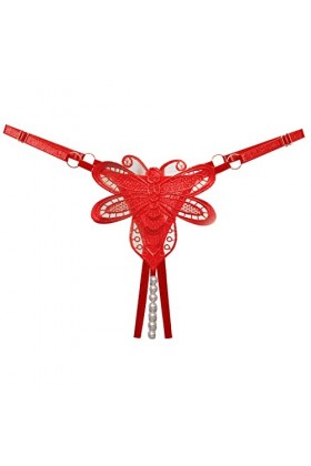 Aoklidil Femmes Culotte Fente en Dentelle Libre String Taille Basse Dentelle Sexy Dentelle T-Culotte Sous-Vêtements Hommes Se