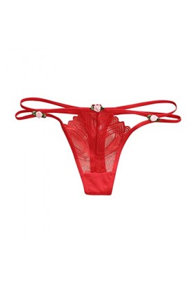 Aoklidil Culotte à strings doux et sexy pour femme - Imprimé G - Bas sexy, a-rouge, taille unique