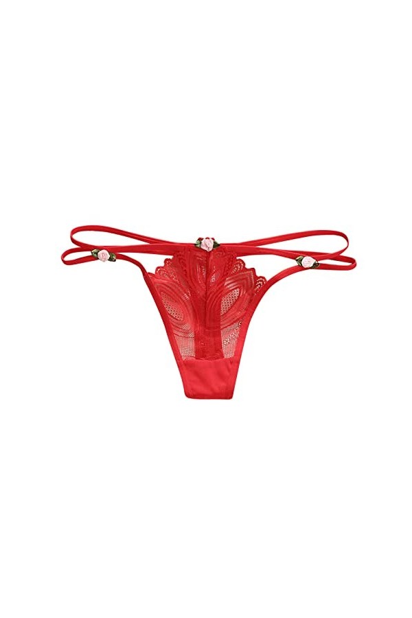 Aoklidil Culotte à strings doux et sexy pour femme - Imprimé G - Bas sexy, a-rouge, taille unique