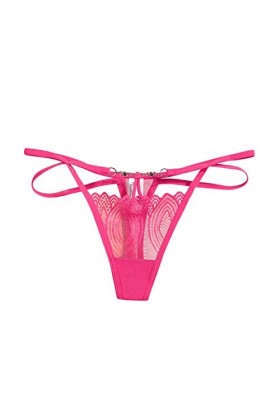 Aoklidil Culotte sexy en dentelle pour femme - Culotte à lacets - String G - Sous-vêtements - Culotte sexy, Hot Rosa-B, taill