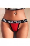Culotte sexy en coton pour femme - Lingerie sexy - String en T - Sous-vêtements pour femme, Rouge, XL