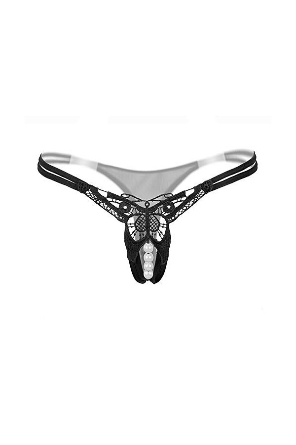 Tenue Sexy Noël Femmes Culotte Basse Culotte Pendentif Taille G sous-vêtements String Pearl Sexy strongs Lingerie Coton Sexy 