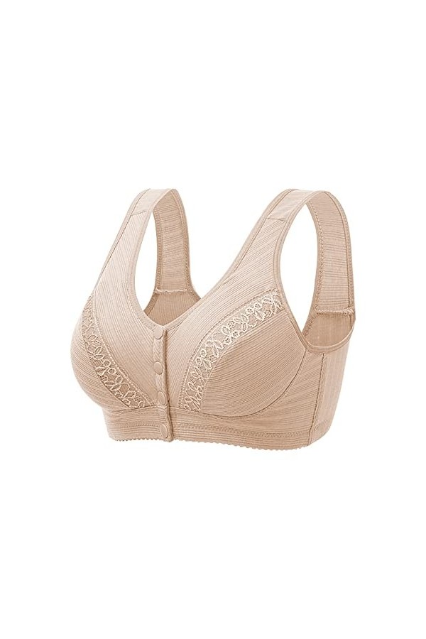 Lingerie Sexy Femme Coquine Hot Grande Taille Womens No Steel Ring Front Close Bra T Back Plus Size Soutien-Gorge sans Doublu