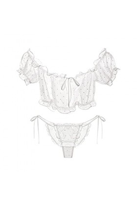 Robe en dentelle pour femme - Vêtement de nuit string - Lingerie 2 string - Vêtements de nuit pour femme, blanc, taille uniqu