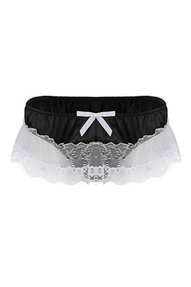LULER Culotte en dentelle sous-vêtements culottes culottes sexy hommes basse corde G ouverte thong sexy sous-vêtements linger