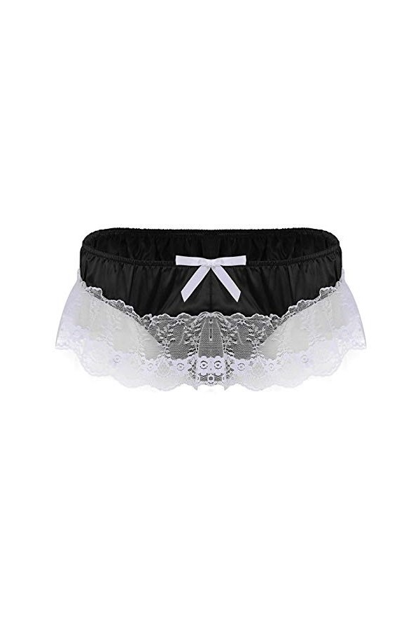 LULER Culotte en dentelle sous-vêtements culottes culottes sexy hommes basse corde G ouverte thong sexy sous-vêtements linger